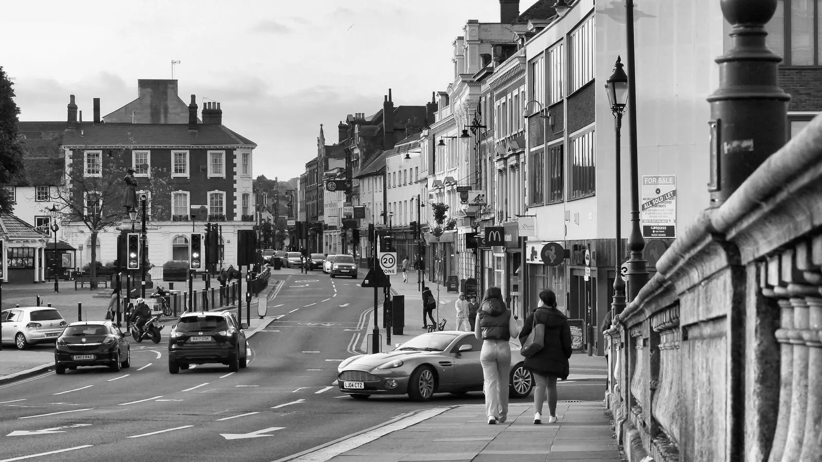 Independent shops along a UK high street