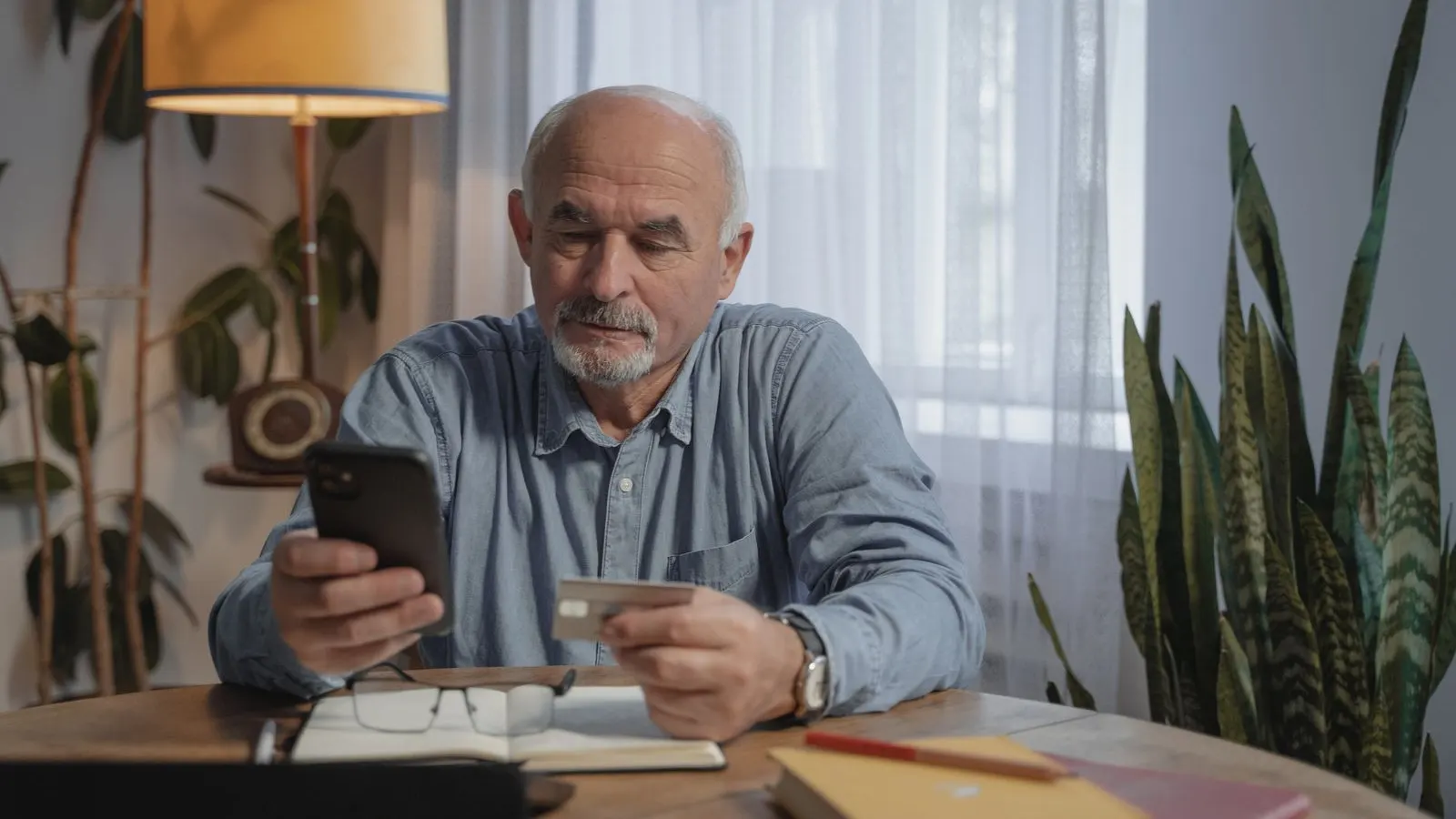Customer paying with a phone